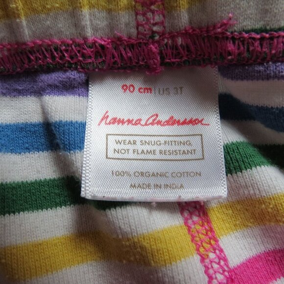 HANNA ANDERSSON Kid's Stripe Long John Pajama Pants Size 3T/90cm PJs Pink - Picture 7 of 10